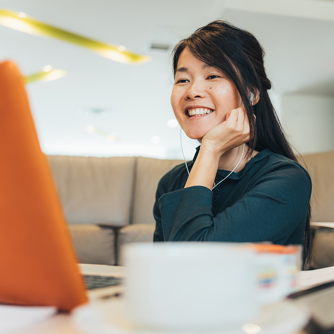 woman on a laptop