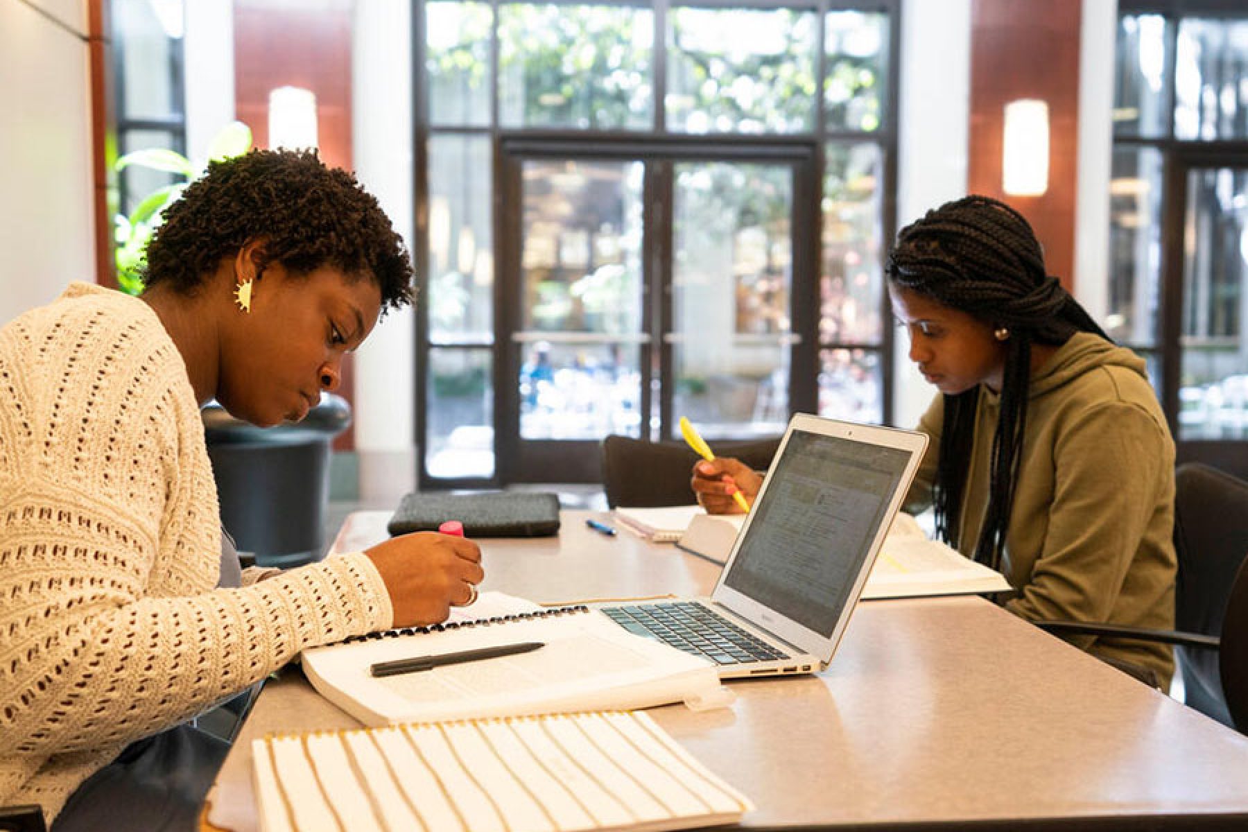 Students Studying on Main Street